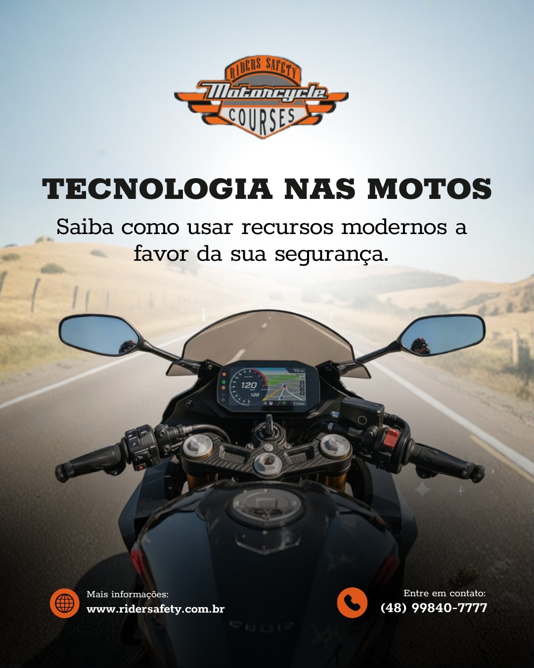 Freios, censores e conectividade para motos